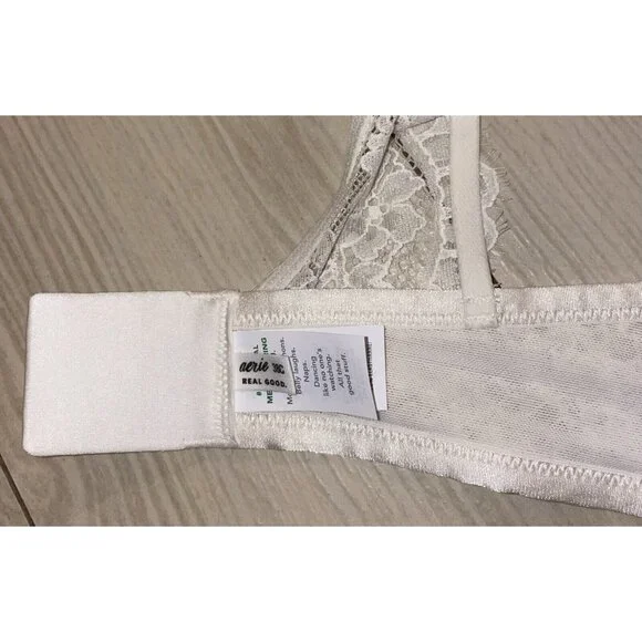 Aerie Plunge Bra Lace Padded Underwire Womens 38C Ivory New - Picture 6 of 6